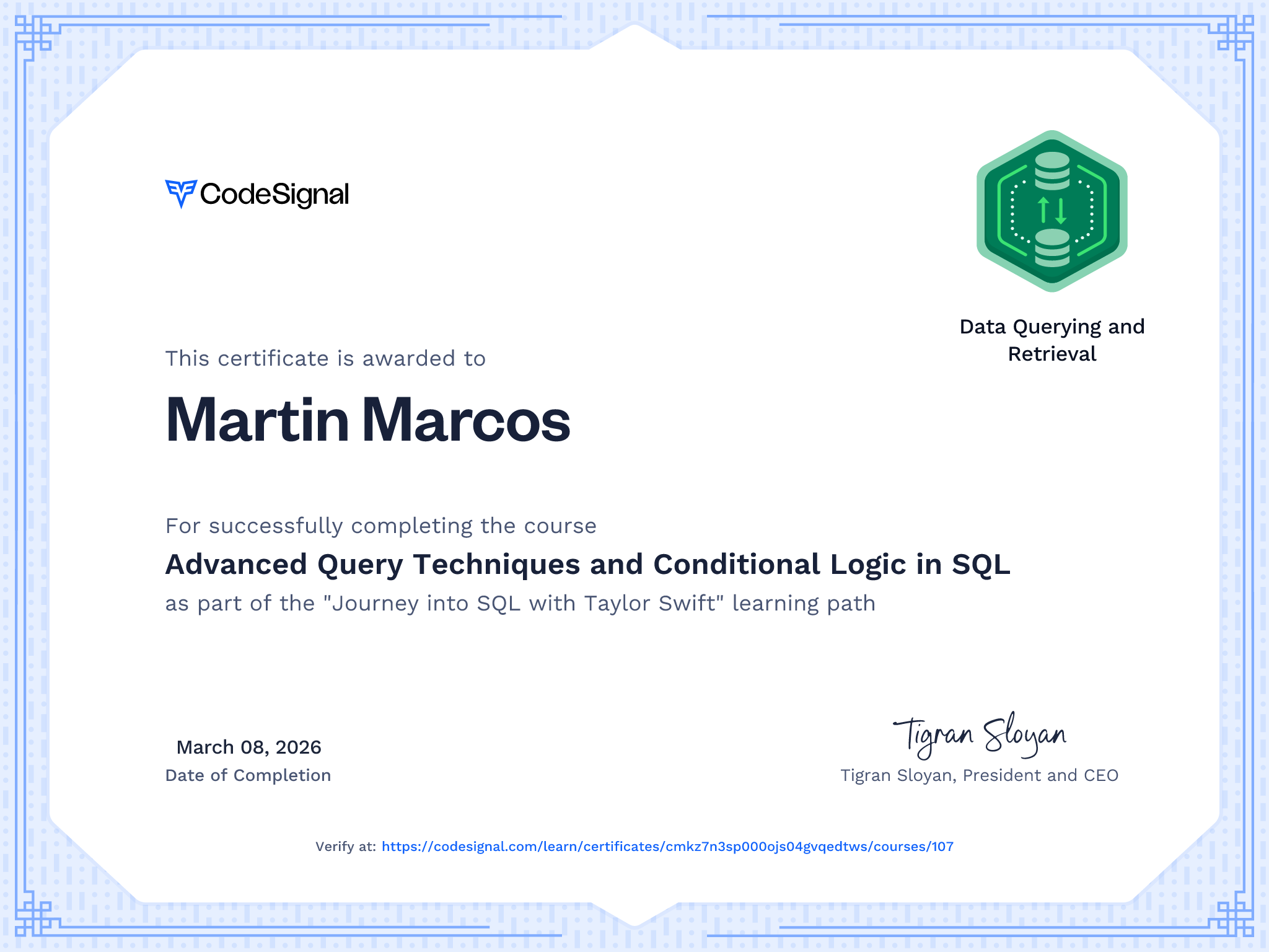Certificate 1